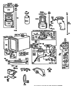 Carburetor Overhaul Kit And Air Cleaner Assy Model No. 252415-0248-01 Diagram and Parts List for 8799-1-XR  Briggs and Stratton Generator